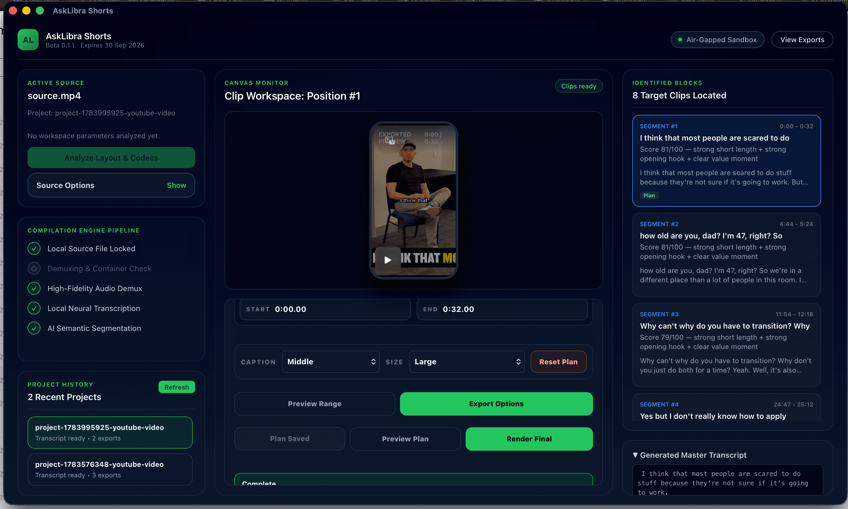AskLibra Shorts desktop app